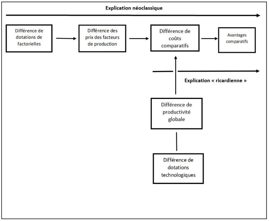 Schéma comparaison dotations factorielles et technologiques