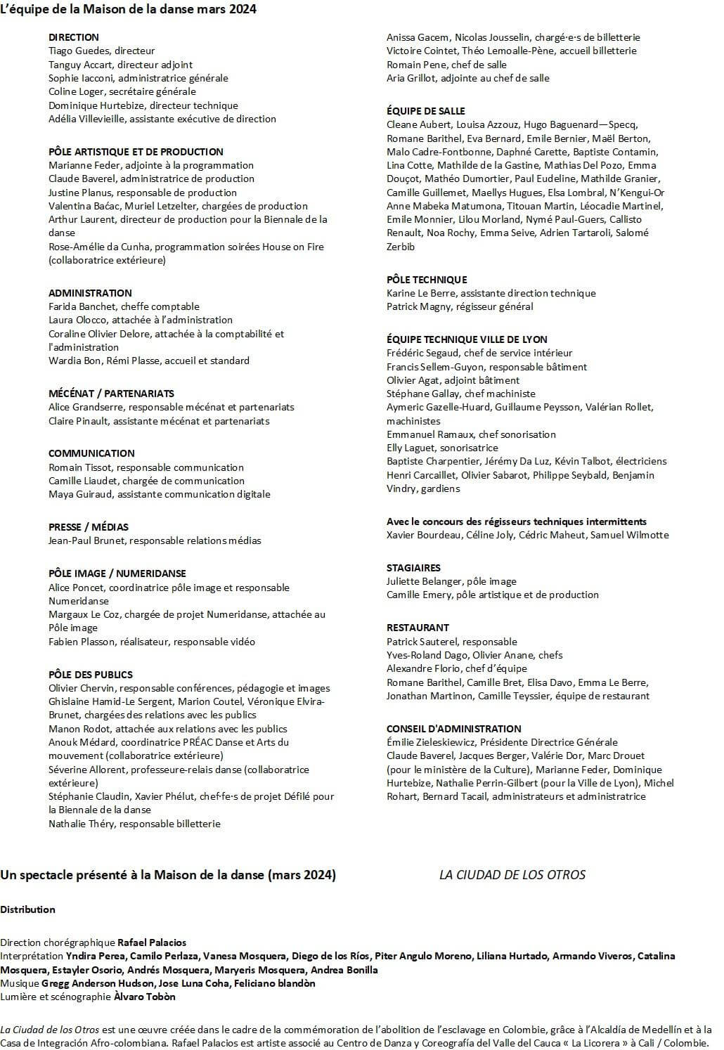 Maison de la danse Exemple de spectacle